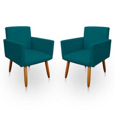 Imagem de Kit 2 Poltrona Decorativa Nina para Sala e Quarto Suede - LH Decor - L