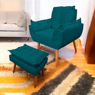 Imagem de Poltrona Opala com Puff Opala para Sala e Quarto Suede - LH Decor - Lo