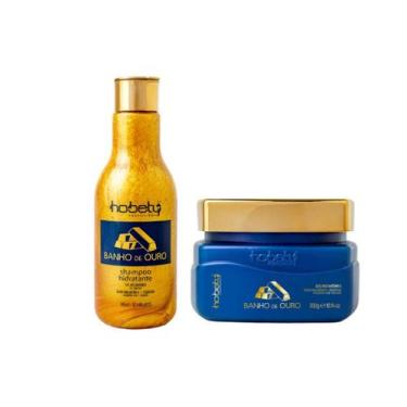 Imagem de Kit Banho de Ouro Hobety Shampoo 300ml+Mascara 300g - Hobety Profissio
