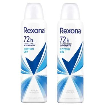 Imagem de Kit Desodorante Aerosol Rexona Cotton Dry Azul 150ml - 2 unidades