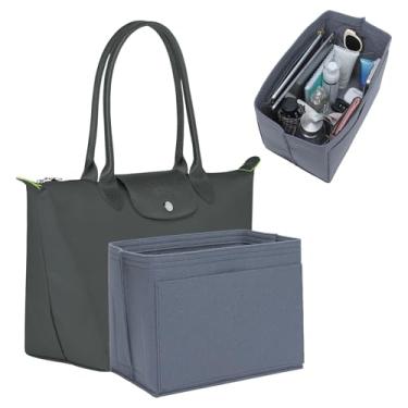 Imagem de KESOIL Organizador de bolsa para Longchamp Le Pliage – Versão alta, bolsa campeã longa de feltro premium mantém a forma da bolsa com zíper de metal