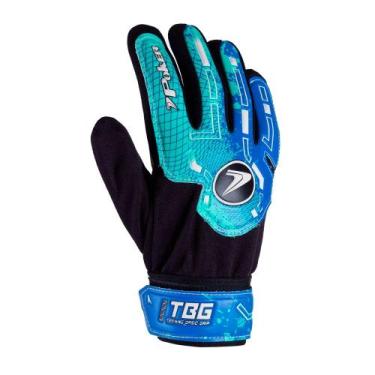 Imagem de Luva 7Poker Futebol de Campo Training Basic Junior Azul Verde Branco -