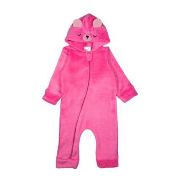 Imagem de Macacão Bebê Infantil Fofo Pelúcia Ursinho Inverno Quentinho - AG Indu