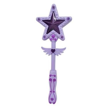 Imagem de Varinha Mágica Estrela Princesa Divertida Luz e Som DM Toys, Roxo