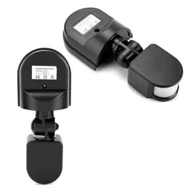 Imagem de Luqeeg Interruptor Infravermelho Ajustável da Lâmpada do Detector do Sensor de Movimento para o Material Plástico Branco de Poupança de Energia da Segurança Doméstica (Preto)