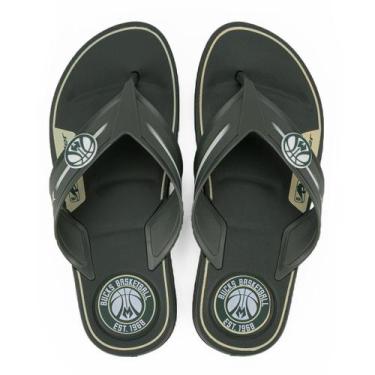 Imagem de Chinelo De Dedo Masculino Emborrachado Rider Start NBA, Verde, Branco,