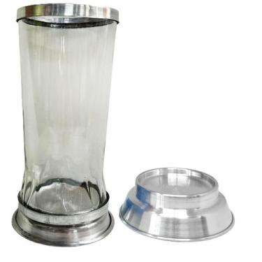 Imagem de Copo para Vela 7 Dias Transparente com Base e Boca de Alumínio  Resist