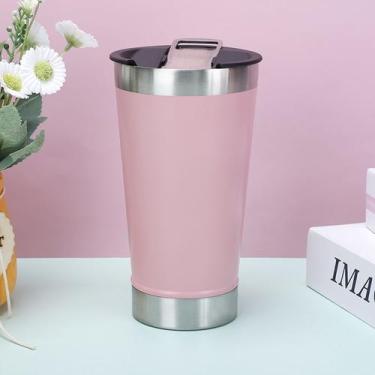 Imagem de Copo Térmico Inox de Cerveja Café Chá Com Tampa Conservável Frio ou Qu