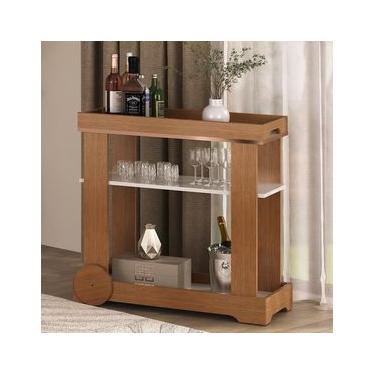 Imagem de Carrinho Bar Artely Móveis Rosé 1 Prateleira Rodízios Funcionais MDF