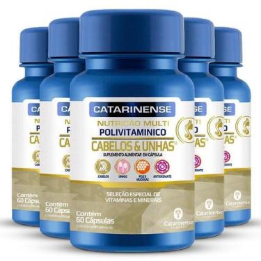 Imagem de Kit 5 Polivitamínico Cabelos E Unhas Catarinense 60 Cápsulas