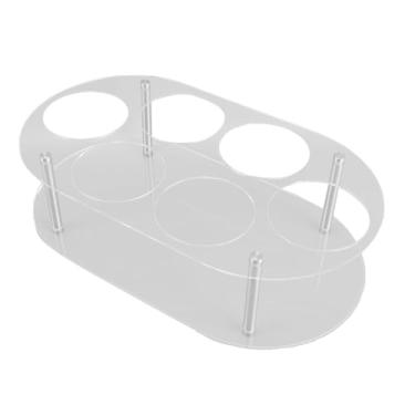 Imagem de Zerodis Rack de Armazenamento de Garrafas de água Ganchos de Canecas Prateleira de Vidro Acessórios para Copos Suporte de Acrílico para Garrafas Estáveis ​​para Armário Bancada Doméstica Geladeira