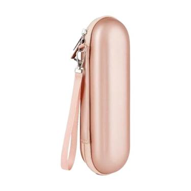 Imagem de Ysyqkn Estojo de viagem para escova de dentes elétrica, com bolso de malha para acessórios, ideal para guardar e transportar produtos durante viagens, Rosa Ouro