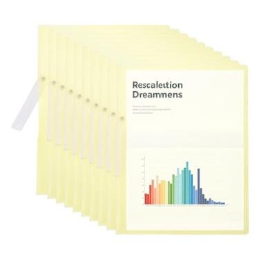 Imagem de PATIKIL Pacote com 15 capas de relatório transparentes com clipe giratório, pastas de apresentação frontais de 30 x 23 cm, fichário de documentos, fichário com capacidade de 100 folhas para projetos