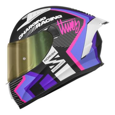 Imagem de Capacete Norisk Flow Fechado Moto Vizion Roxo + Viseira (62)