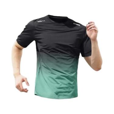 Imagem de Camiseta Esportiva Masculina De Secagem Rápida Em Seda Gelada, Manga C