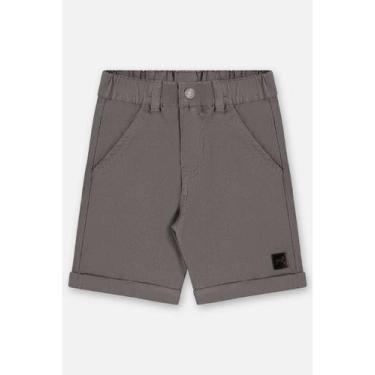 Imagem de Bermuda Infantil Sarja com Elastano Up Baby, Cinza, 3