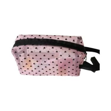 Imagem de Bolsa Cosmética Transparente Em Forma De Coração Para Mulheres, Organi