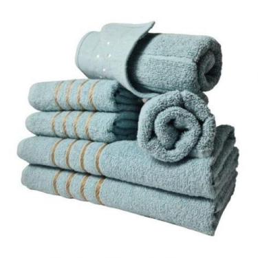 Imagem de Jogo De Toalhas 2 Banho 2 Rosto 2 Piso - 6 Pçs Dubai 100% Algodão Verd