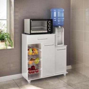 Imagem de Balcão Fruteira Multiuso Ditália Mf-185 Branco - DITÁLIA MÓVEIS