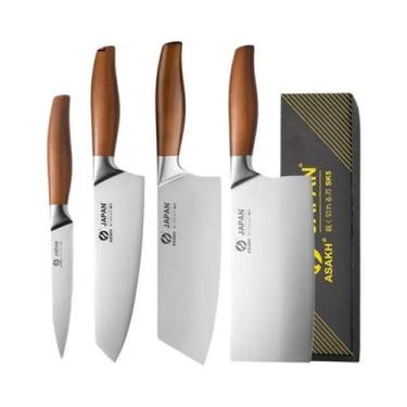 Imagem de Faca De Chef Santoku Japonesa Em Aço Inoxidável, Faca Profissional De 