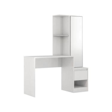 Imagem de Mesa Escrivaninha com Armário Morada 1 Porta 1 Gaveta Branco - Demóbil