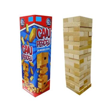 Imagem de Jogo Jenga Caiu Perdeu 54 Peças Torre de Madeira Pais e Filhos