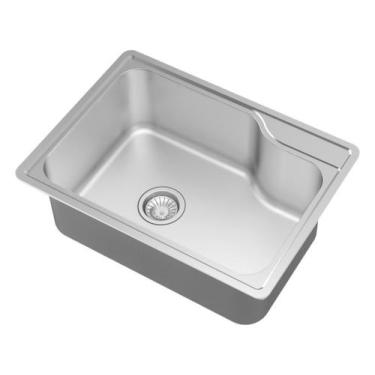 Imagem de Cuba para Cozinha Gourmet Pia Aço Inox 68x45x22cm Acetinado GhelPlus