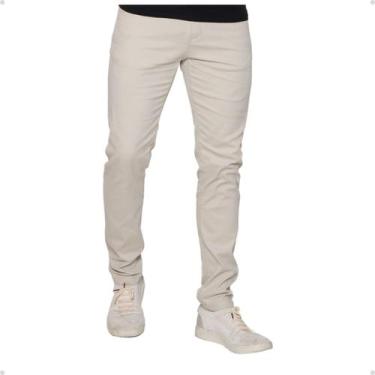 Imagem de Calça Masculina Sarja Alfaiataria Confortável Social Casual com Elasta