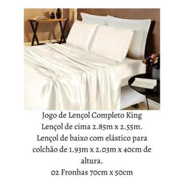 Imagem de Jogo Lençol Seda Cama King 4 Peças Cetim Charmouse Romantic Cor Dourad