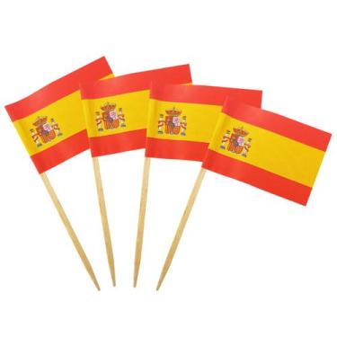 Imagem de Espeto Bandeira Espanha Decoração 100 Un Festa Restaurante - Oriental