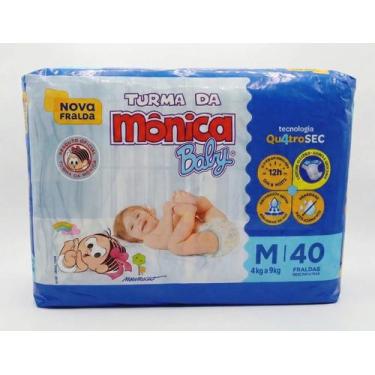Imagem de Fralda Turma da Mônica Baby Qu4troSec Tamanho M 40 Unidades