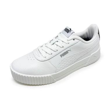 Imagem de Tênis Puma Feminino Carina Logo Power BDP White, 38, Branco