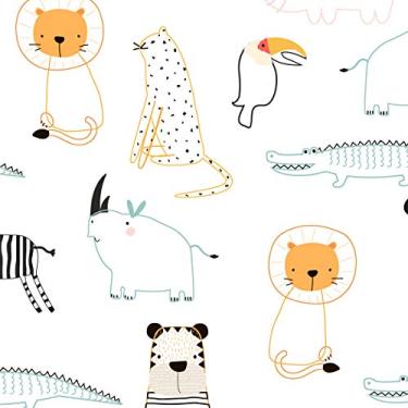 Imagem de Papel De Parede Adesivo Infantil Bichinhos Natureza Floresta