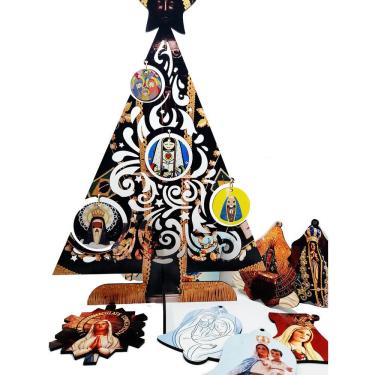 Imagem de Kit 10 Bolinhas de Natal Nossas Senhoras + Arvore Nossa Senhora Aparecida