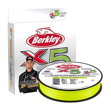 Imagem de Berkley Jordan Lee x5 Trança Superline, Verde Fogo, Força de Quebra de 18 kg, Linha de Pesca de 328 m, Adequado para Ambientes de Água Doce