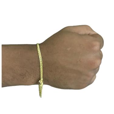 Imagem de Pulseira 3mm moeda antiga grumert dupla gaveta fecho canhão