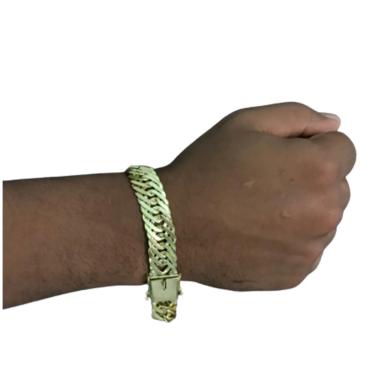 Imagem de Pulseira 15mm de moeda antiga laminada tripla