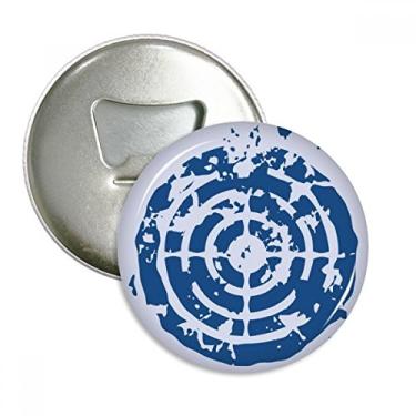 Imagem de Design de alvo azul com ilustração redonda, abridor de garrafas, ímã de geladeira, emblema multifuncional
