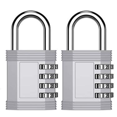 Imagem de Fechadura de combinação ZHEGE, código de número de 4 dígitos para cadeado de academia, cadeado escolar, cadeado de armário, cadeado de funcionários (fígado, pacote com 2)
