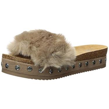 Imagem de LFL by Lust For Life Women's LL-Prism Slide Sandal Tan Furry Mule Wedge Platform (6.5)