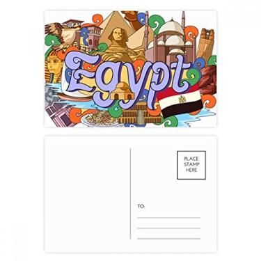 Imagem de Pharaoh Pirâmide Egito Graffiti Conjunto de cartões postais de aniversário para enviar cartões de agradecimento