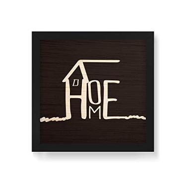 Imagem de Arte Maníacos Quadro Decorativo em Madeira Home Fundo Preto - 30x30cm (Moldura caixa em laca preta)