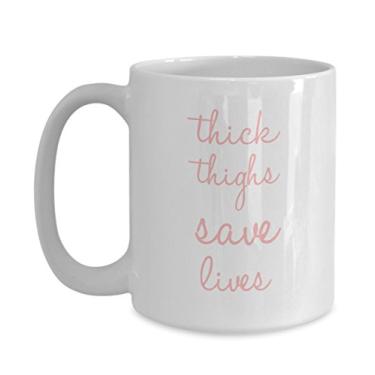 Imagem de Caneca de Coxas Grossas Salvar Lives - Caneca de Café Divertida - Use para Chá Chocolate Quente Vinho Cacau - Decoração de Mesa de Escritório
