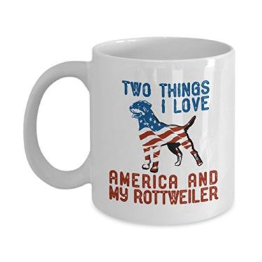 Imagem de Caneca de café Two Things I love American and My Rottweiler