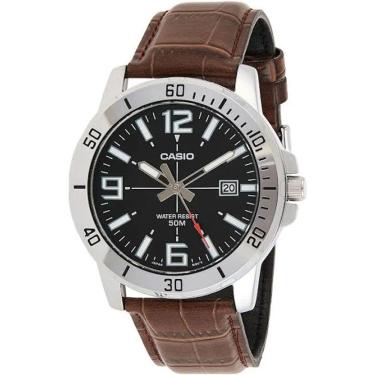 Imagem de Relógio Casio Masculino Collection Couro Mtp-Vd01l-1Bvudf