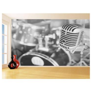 Imagem de Papel De Parede 3D Musica Microfone Som Vintage 3,5M Mus63