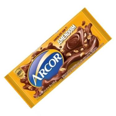 Imagem de Kit Barra De Chocolate Ao Leite Com Amendoim Arcor Pacote 80 G