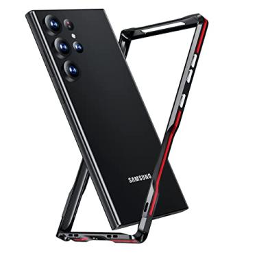 Imagem de Lunivop Capa amortecedora para Samsung Galaxy s24 Ultra capa de metal, moldura de alumínio e capa fina funda para S 24 Ultra 6,8 polegadas 5G 2024 Slim S24Ultra capas de telefone (preto vermelho)