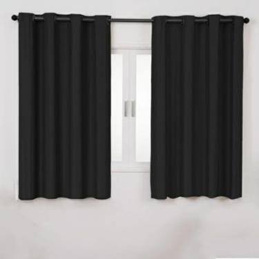 Imagem de Cortina Blackout 2,20m X 1,40m PVC Para Sala Quarto Cozinha Corta Luz 100% Cor Preta