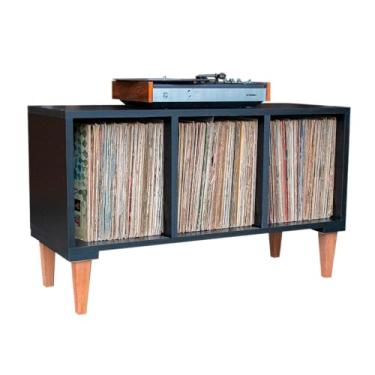 Imagem de Serena Estantes Rack Para Vinil e Toca Discos PENY - 2 Prateleiras, Art Deco, 189 Discos, Enviado Montado, MDF 18mm